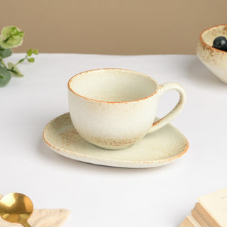 Earthy Stoneware Cup And Saucer 200 ml