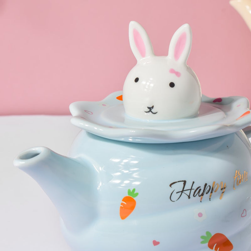 Bunny Cup And Kettle Blue - Teapot set, tea set, kettle and cup set | Tea set for Dining table & Home decor