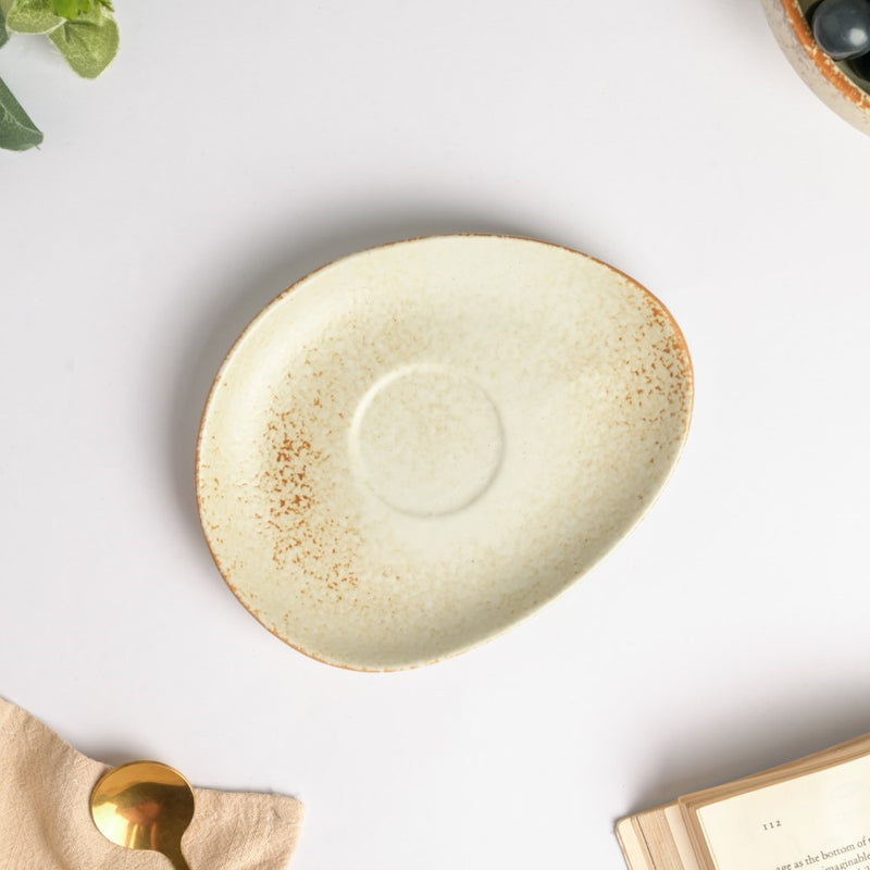 Earthy Stoneware Cup And Saucer 200 ml- Tea cup, coffee cup, cup for tea | Cups and Mugs for Office Table & Home Decoration