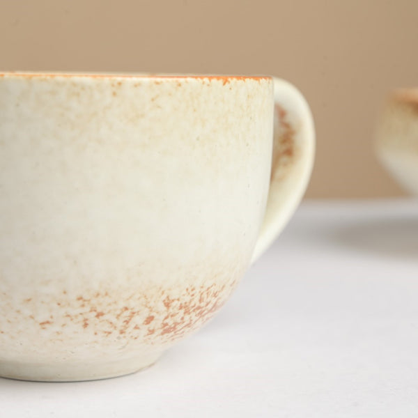 Earthy Stoneware Cup And Saucer 200 ml- Tea cup, coffee cup, cup for tea | Cups and Mugs for Office Table & Home Decoration