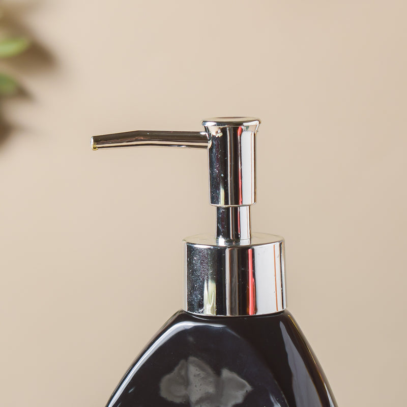Celestria Black Glossy Dispenser With Scrubber 450ml