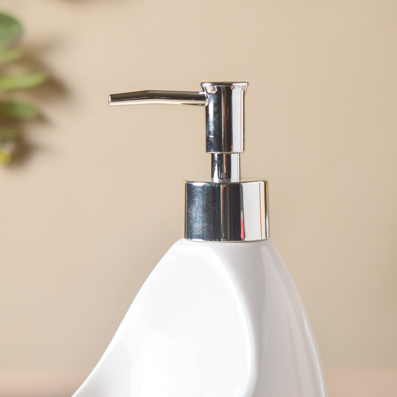 Noelle White Dispenser With Scrubber 450ml