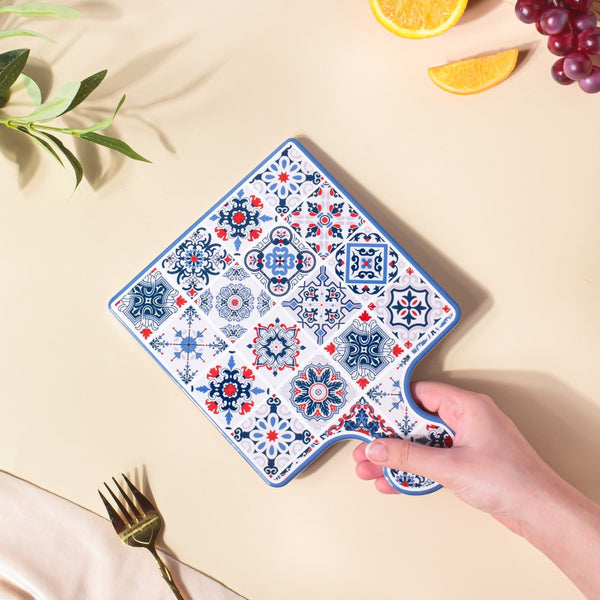 Portuguese Tile Platter 9 Inch - Ceramic platter, serving platter, fruit platter | Plates for dining table & home decor