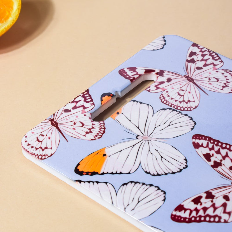 Butterfly Gardenia Platter with Cork Base 7.5 Inch - Ceramic platter, serving platter, fruit platter | Plates for dining table & home decor