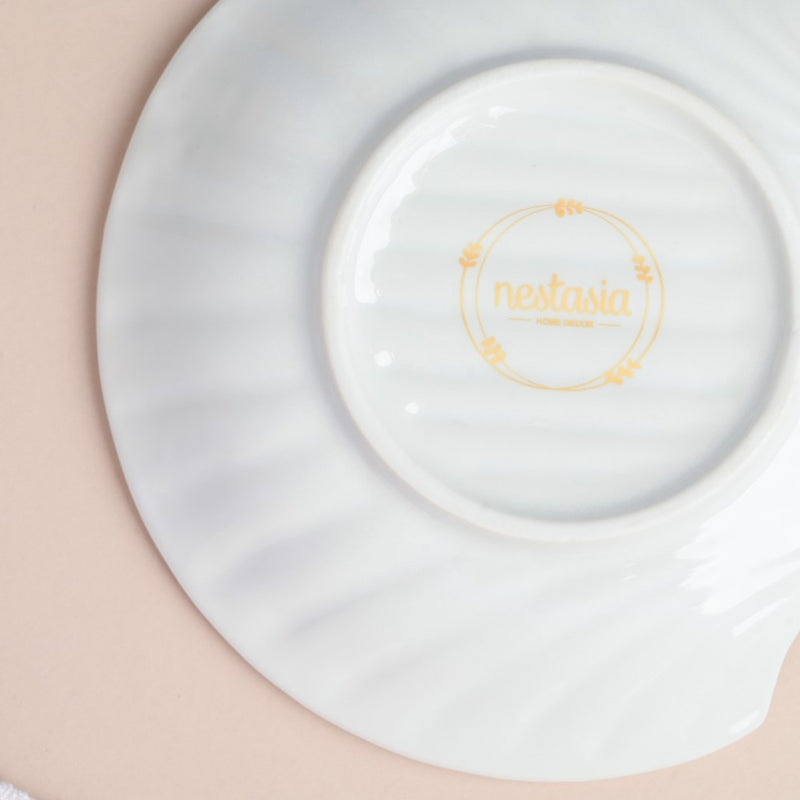 Classic Ceramic Sea Shell Snack Plate White - Serving plate, snack plate, dessert plate | Plates for dining & home decor