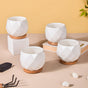 White Ceramic Planter Pattern Set Of 4