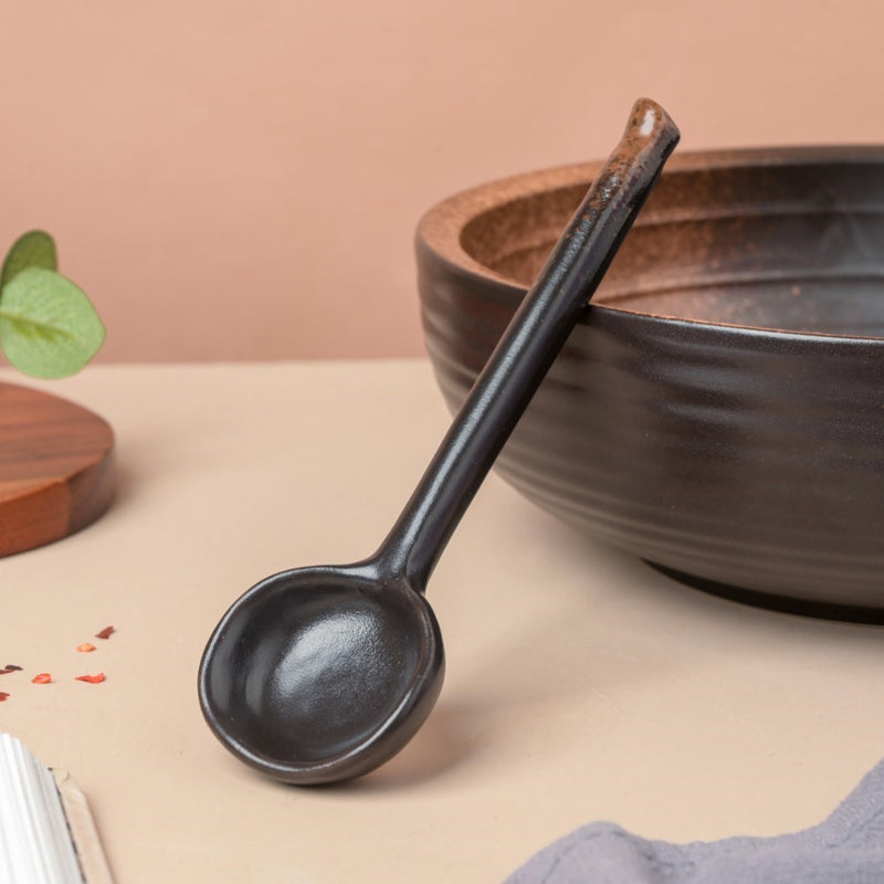 Savanna Stoneware Spoon Black And Brown