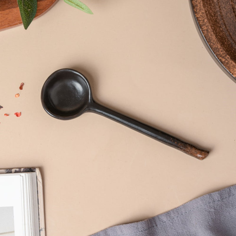 Savanna Stoneware Spoon Black And Brown