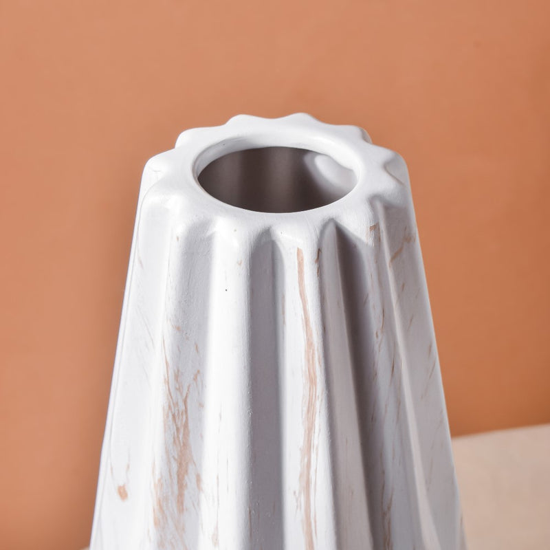 Modern Marble Pattern Ceramic Vase For Home White - Flower vase for home decor, office and gifting | Home decoration items