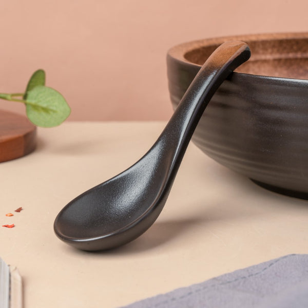 Savanna Stoneware Soup Spoon Matte Black