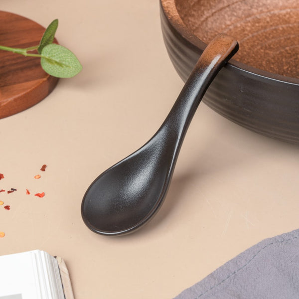 Savanna Stoneware Soup Spoon Matte Black