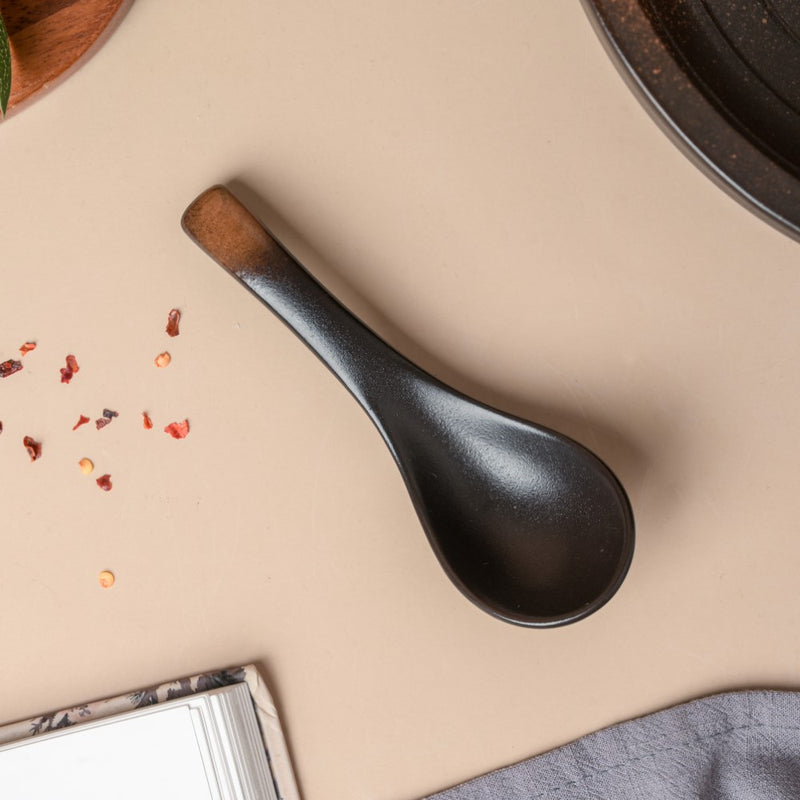 Ceramic Soup Spoon Matte Black