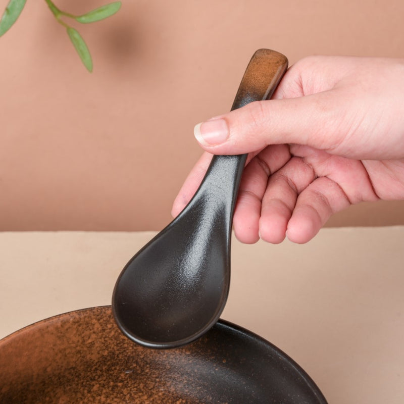 Ceramic Soup Spoon Matte Black