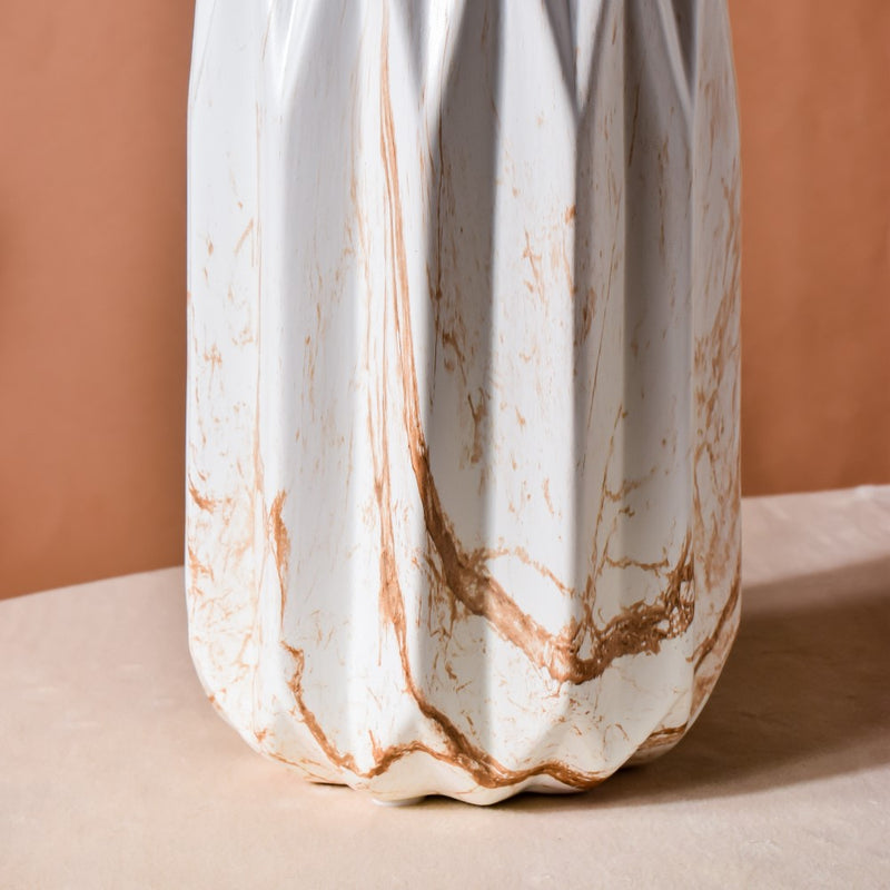 Modern Marble Pattern Ceramic Vase White - Flower vase for home decor, office and gifting | Home decoration items