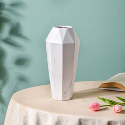 Contemporary Ceramic Marble Pattern Vase White - Flower vase for home decor, office and gifting | Home decoration items