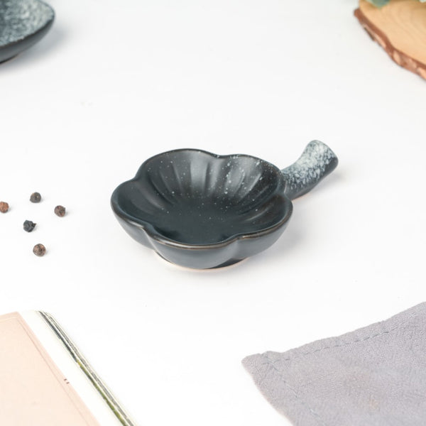 Galaxy Stone Pottery Dip Bowl With Chopsticks Rest - Bowl, ceramic bowl, dip bowls, chutney bowl, dip bowls ceramic | Bowls for dining table & home decor 