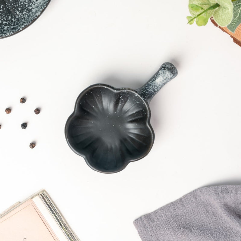 Galaxy Stone Pottery Dip Bowl With Chopsticks Rest - Bowl, ceramic bowl, dip bowls, chutney bowl, dip bowls ceramic | Bowls for dining table & home decor 