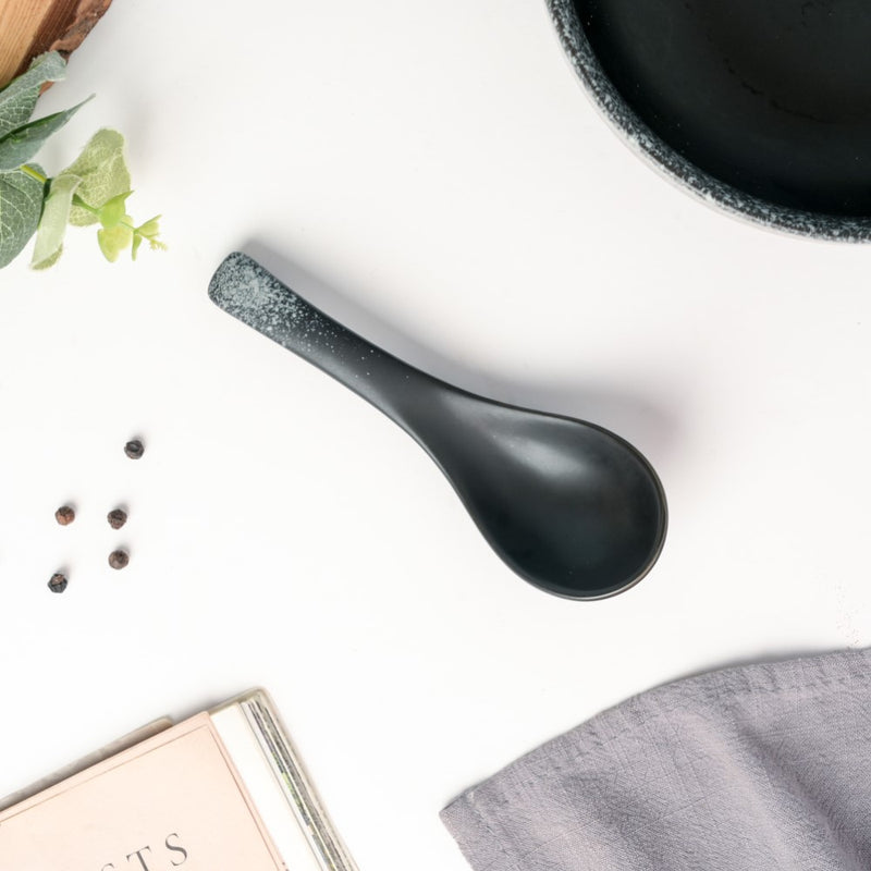 Ceramic Spoon For Soup Matte Black