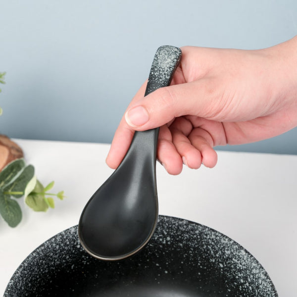 Ceramic Spoon For Soup Matte Black