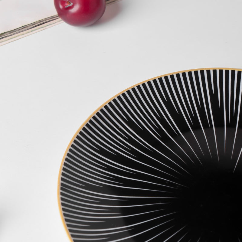Lunaria Ceramic Snack Plate Black 8 Inch - Serving plate, snack plate, dessert plate | Plates for dining & home decor