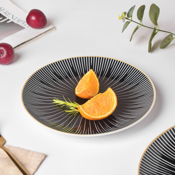 Lunaria Ceramic Snack Plate Black 8 Inch - Serving plate, snack plate, dessert plate | Plates for dining & home decor