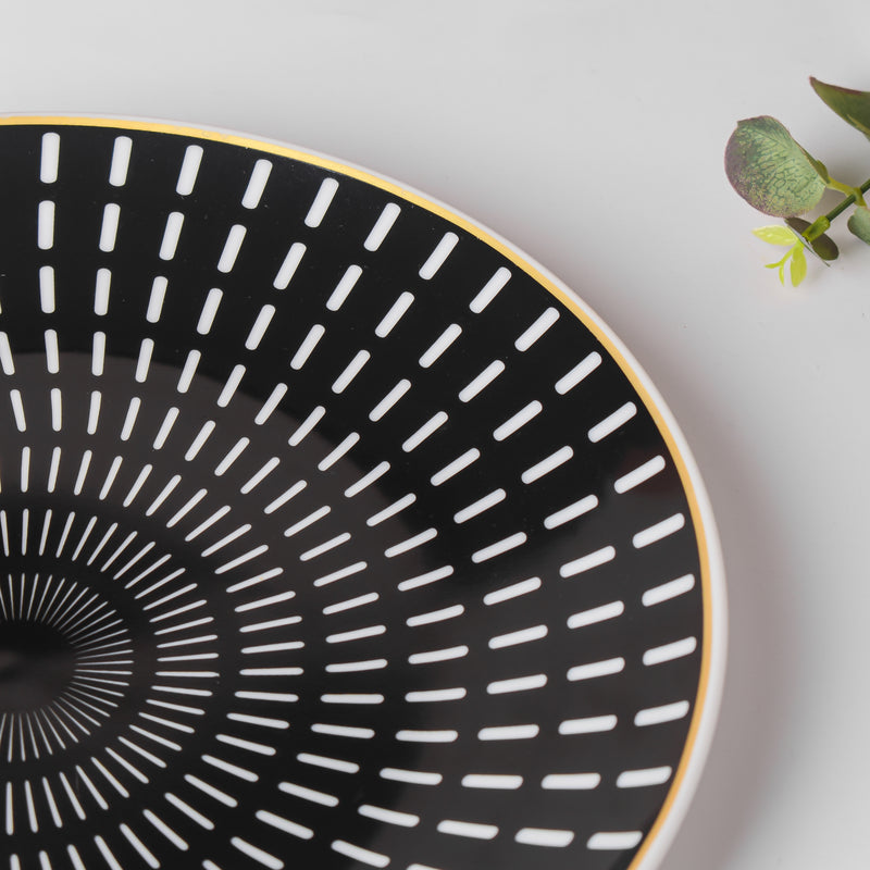 Ebony Ceramic Dinner Plate Black 10 Inch - Serving plate, snack plate, ceramic dinner plates| Plates for dining table & home decor
