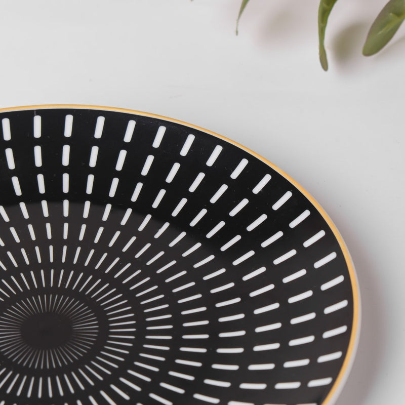 Ebony Ceramic Snack Plate Black 8 Inch - Serving plate, snack plate, dessert plate | Plates for dining & home decor
