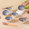 Mandala Ceramic Bowl And Chopstick Multicolour Set Of 12 - Bowl,ceramic bowl, snack bowls, curry bowl, popcorn bowls | Bowls for dining table & home decor