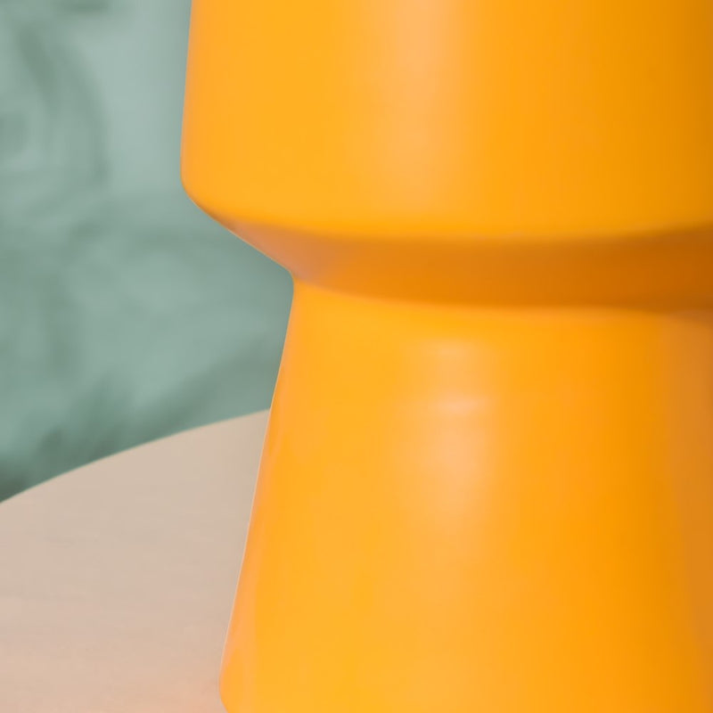 Aureolin Ceramic Matte Vase Yellow - Flower vase for home decor, office and gifting | Home decoration items