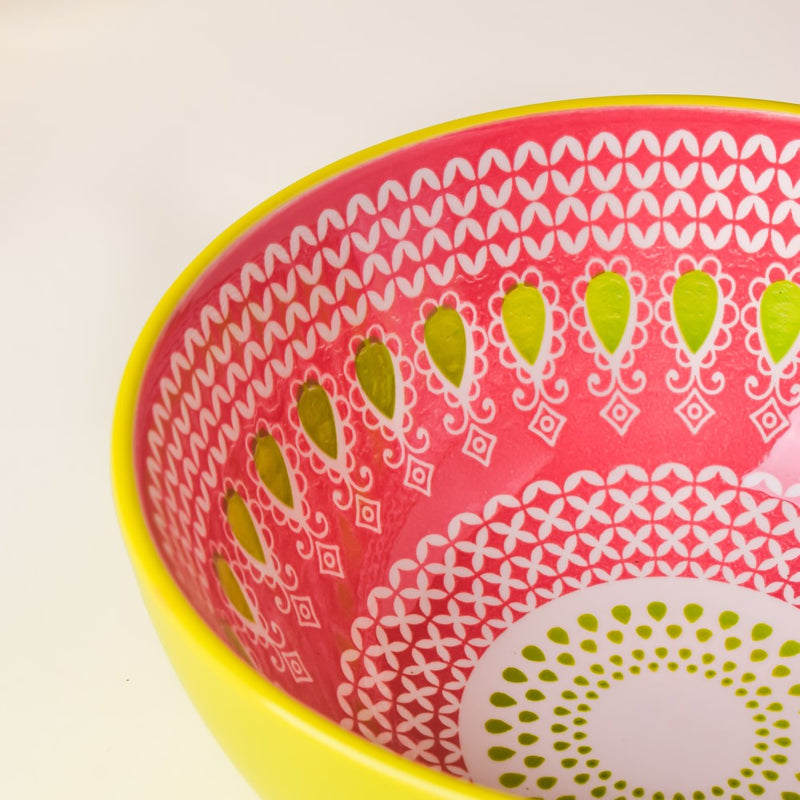 Mandala Pop Snack Bowl Green 400ml Set Of 2 - Bowl,ceramic bowl, snack bowls, curry bowl, popcorn bowls | Bowls for dining table & home decor