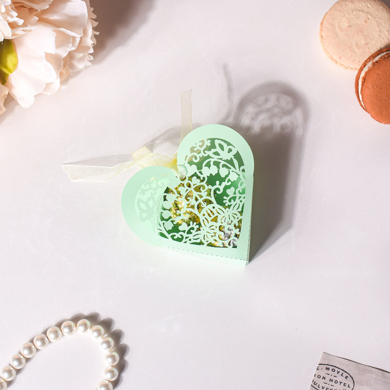 Mint Green Heart Paper Gift Box