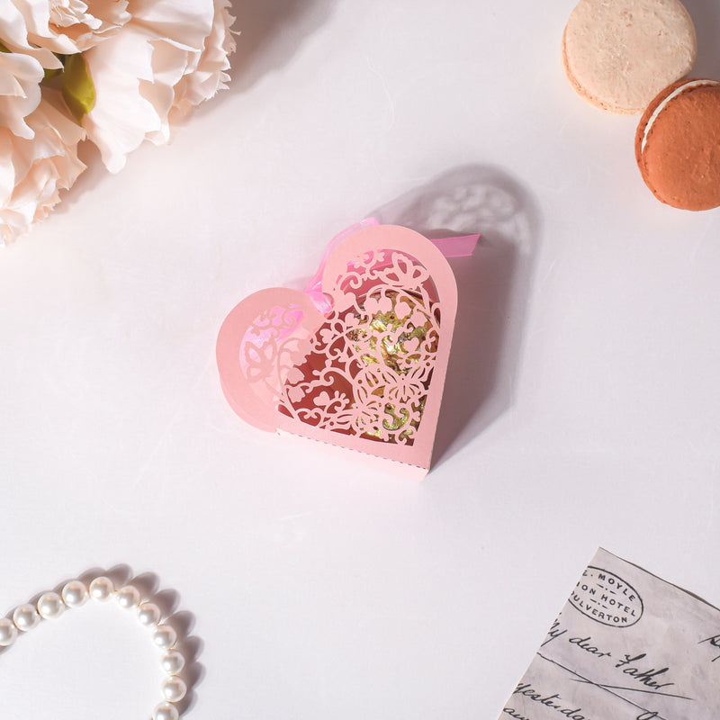 Pink Heart Paper Gift Box