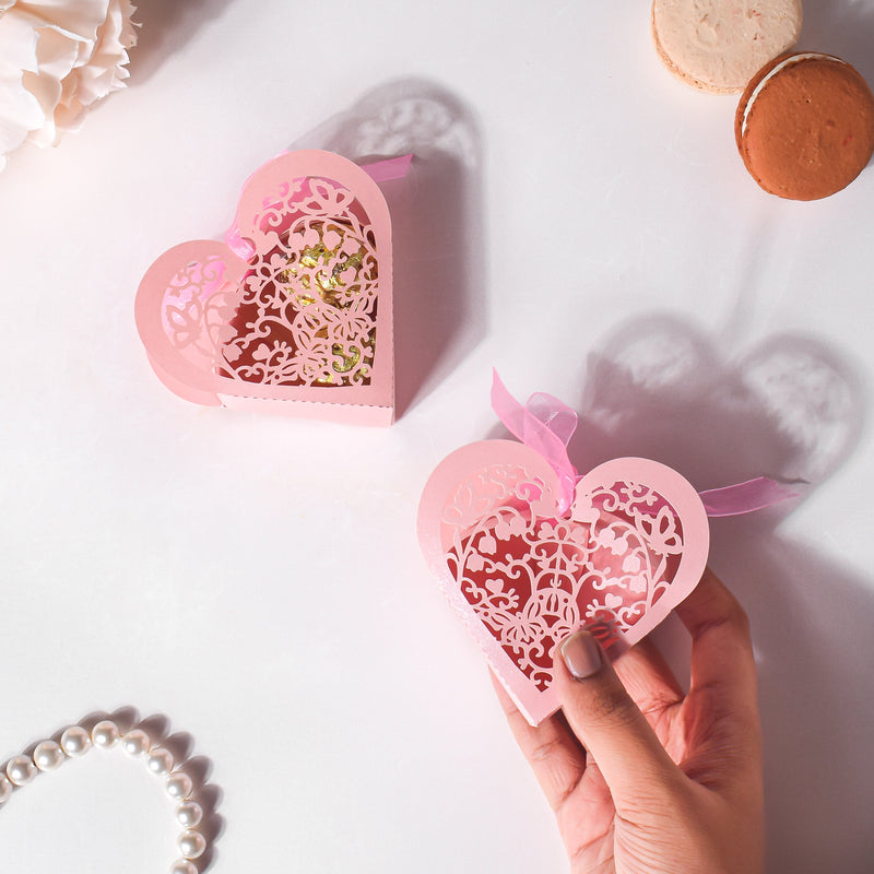 Pink Heart Paper Gift Box