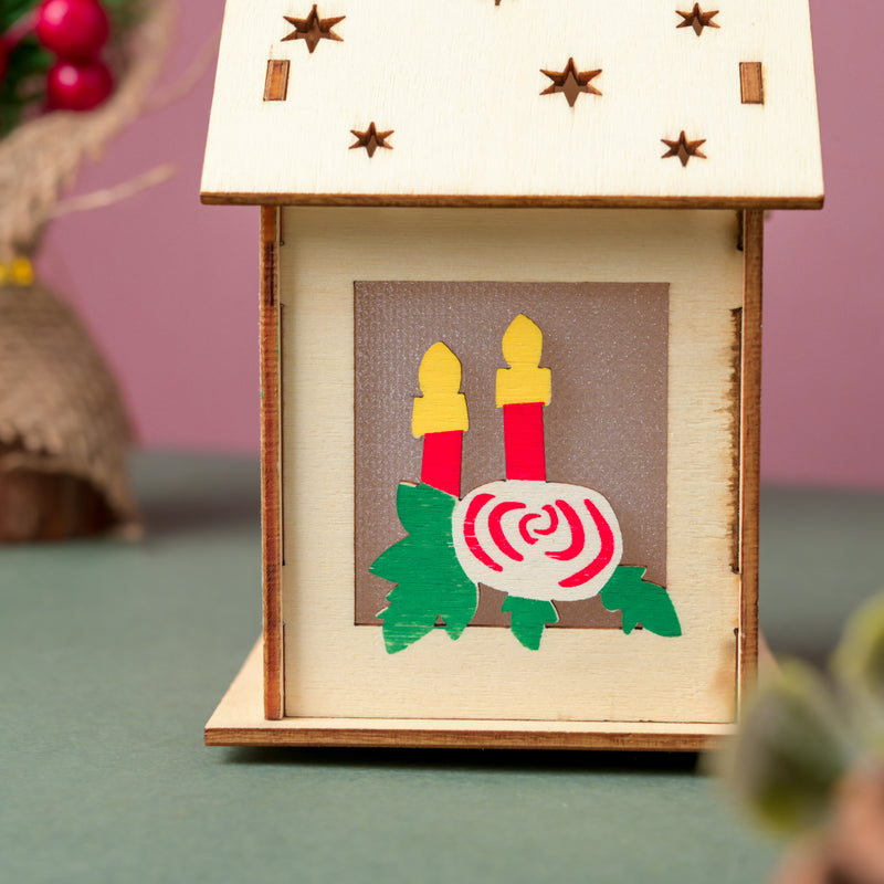 Illuminate DIY Santa LED Wooden House Decor Large - Showpiece | Home decor item | Room decoration item