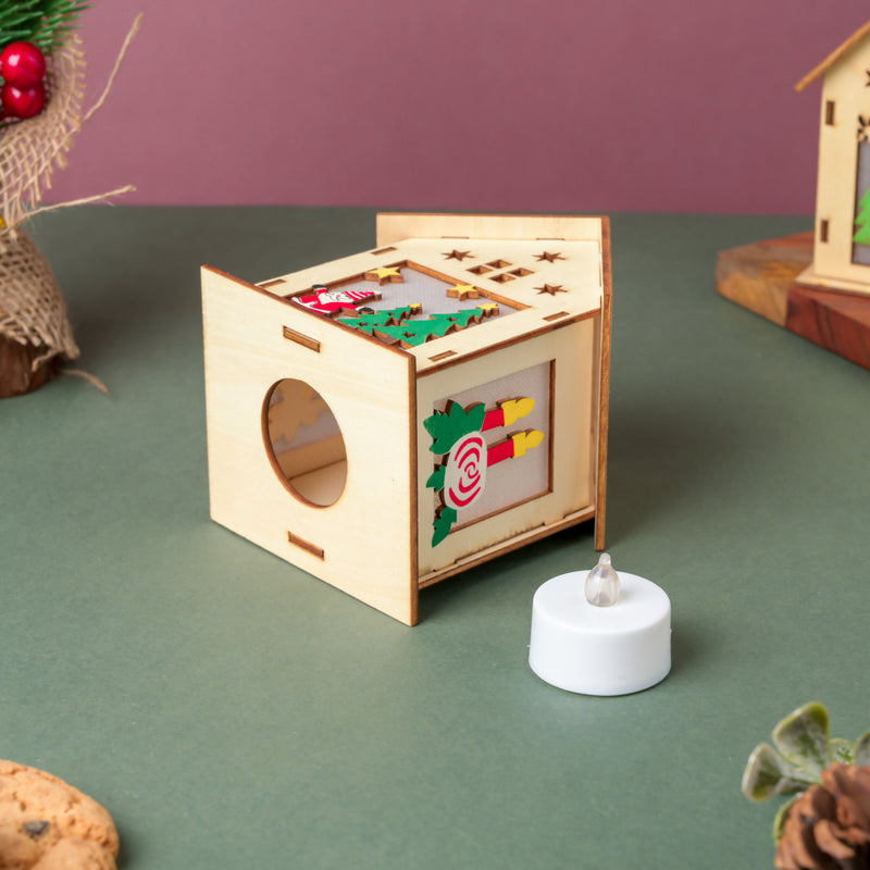 Illuminate DIY Santa LED Wooden House Decor Large - Showpiece | Home decor item | Room decoration item