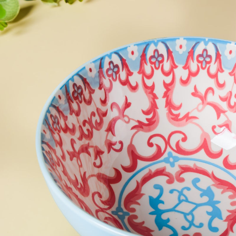 Mandala Ceramic Snack Bowl Blue 400ml Set Of 2 - Bowl,ceramic bowl, snack bowls, curry bowl, popcorn bowls | Bowls for dining table & home decor