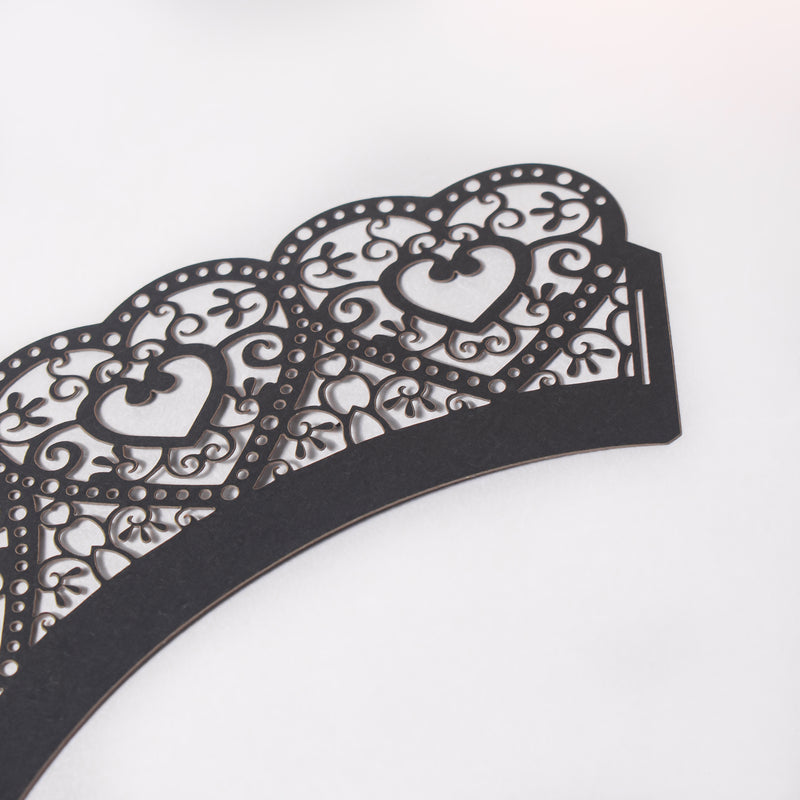 Black Heart Lace Cupcake Wrapper