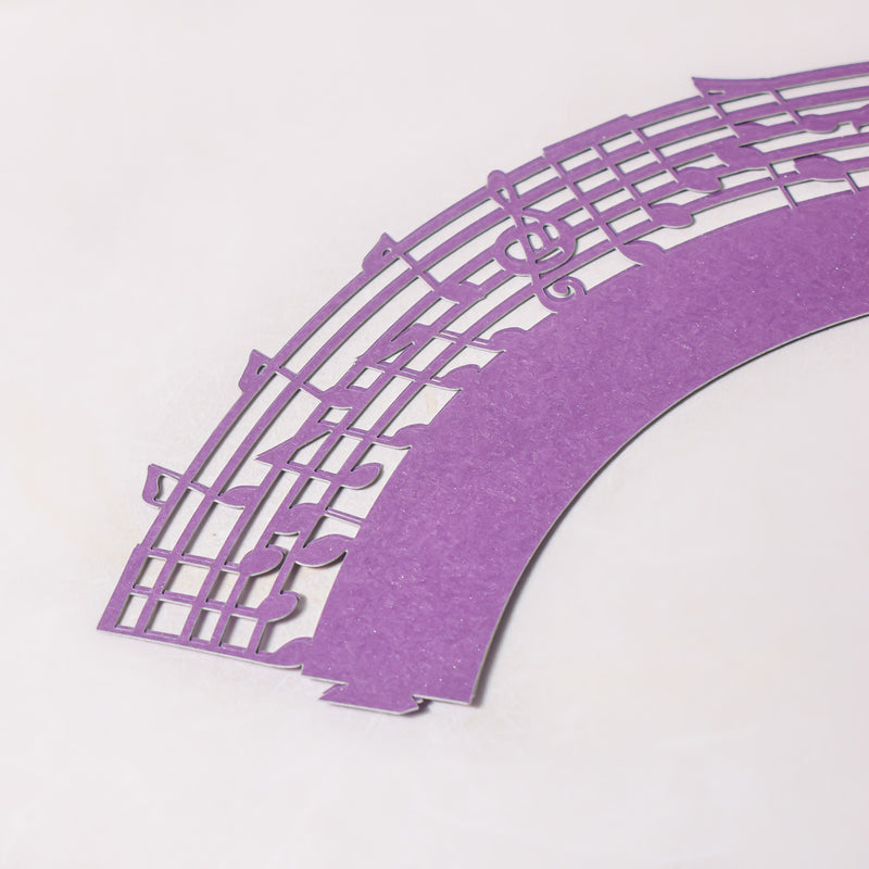 Purple Musical Notes Lace Cupcake Wrapper