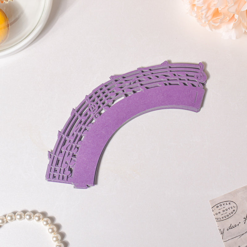 Purple Musical Notes Lace Cupcake Wrapper