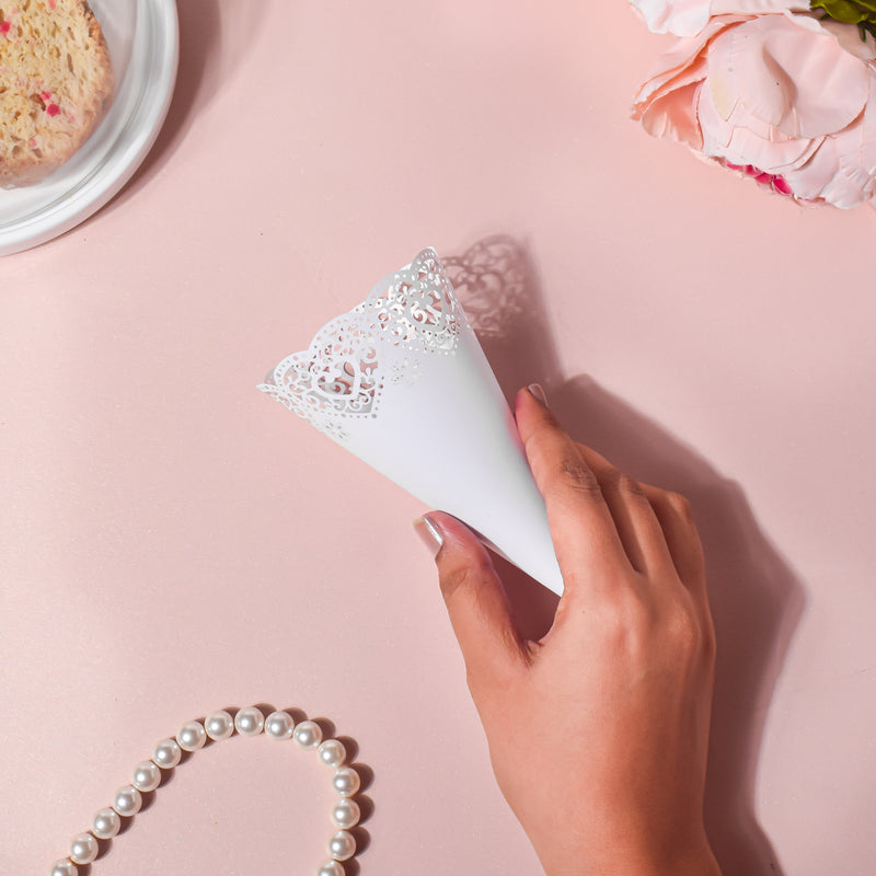 White Sprinkler Paper Cone