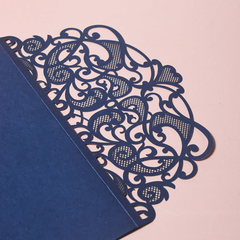 Blue Filigree Paper Envelope