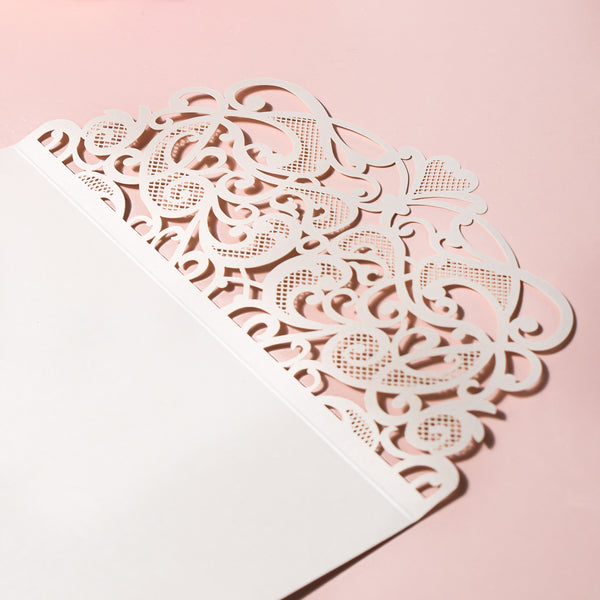White Filigree Paper Envelope