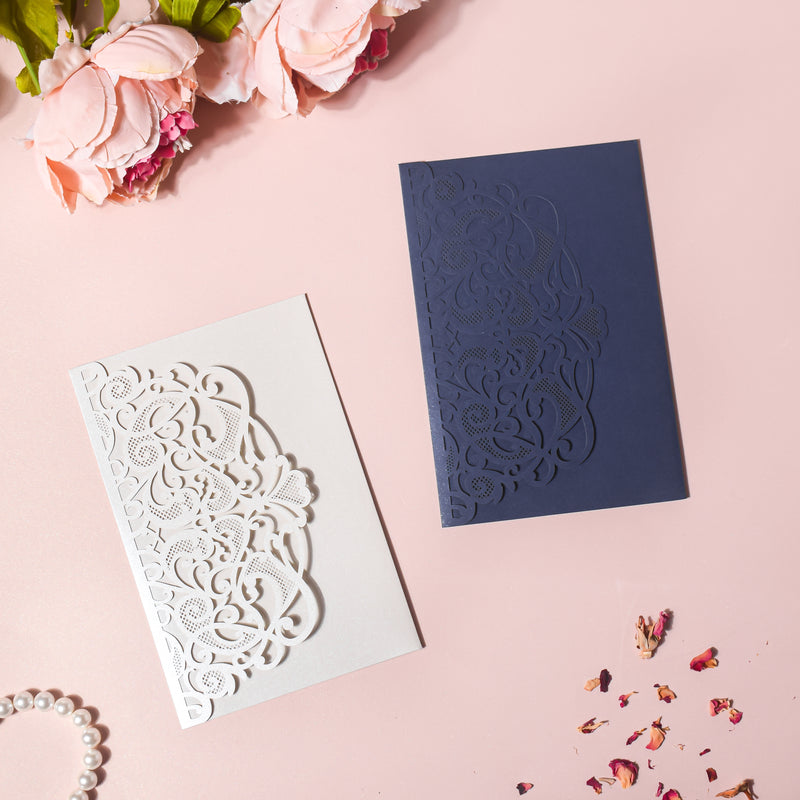 Blue Filigree Paper Envelope