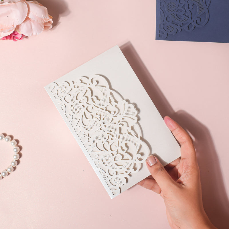 White Filigree Paper Envelope
