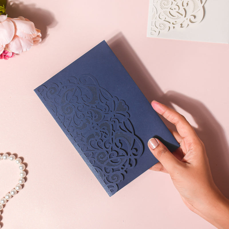 Blue Filigree Paper Envelope