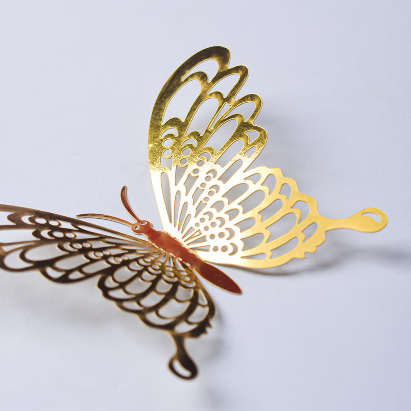 Yellow Gold Butterfly 3D Wall Stickers Set Of 36 - Wall stickers for wall decoration & wall design | Room decor items