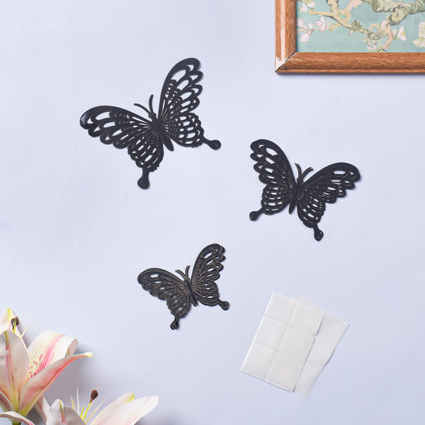 Black Butterfly 3D Wall Stickers Set Of 36 - Wall stickers for wall decoration & wall design | Room decor items