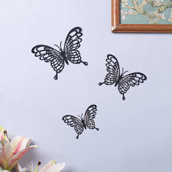 Black Butterfly 3D Wall Stickers Set Of 36 - Wall stickers for wall decoration & wall design | Room decor items