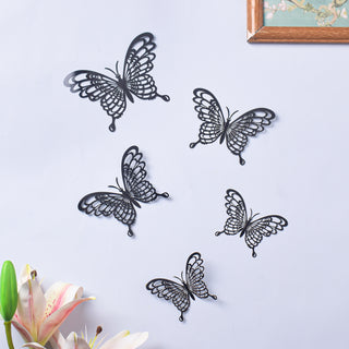 Black Butterfly 3D Wall Stickers Set Of 36