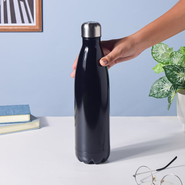 Stainless Steel Water Bottle Black 750ml - Water bottle, steel water bottle | Bottle for Travelling